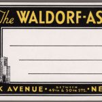 Waldorf-Astoria Luggage Tag, ca. 1920-40