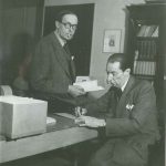 Kurt Wolff and Jacques Schiffrin at the Pantheon office