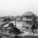 Raising the grade in Galveston to prevent flooding from future hurricanes, ca. 1905-1907