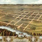 Bird's eye map of New Ulm, Minnesota, in 1870