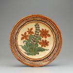 Slip decorated earthenware dish made in Salem, North Carolina, ca. 1780