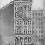 An illustration of the building used by the New Yorker Staatszeitung in the late 1850s