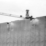Construction of The Beinecke Rare Book & Manuscript Library, Yale University, c. 1962.